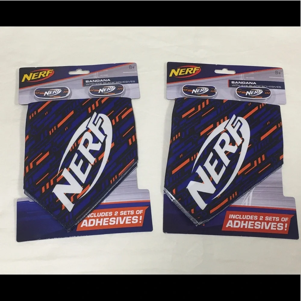 2 Nerf Team Bandanas with Eye Adhesives